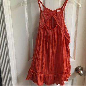 Orange Babydoll Ruffle Top